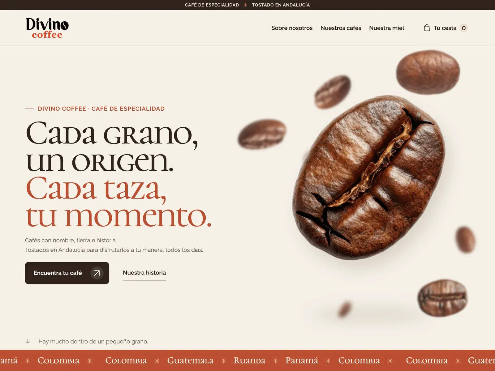 Divino-Coffee, web con diseño a medida hecha en SITESETTO