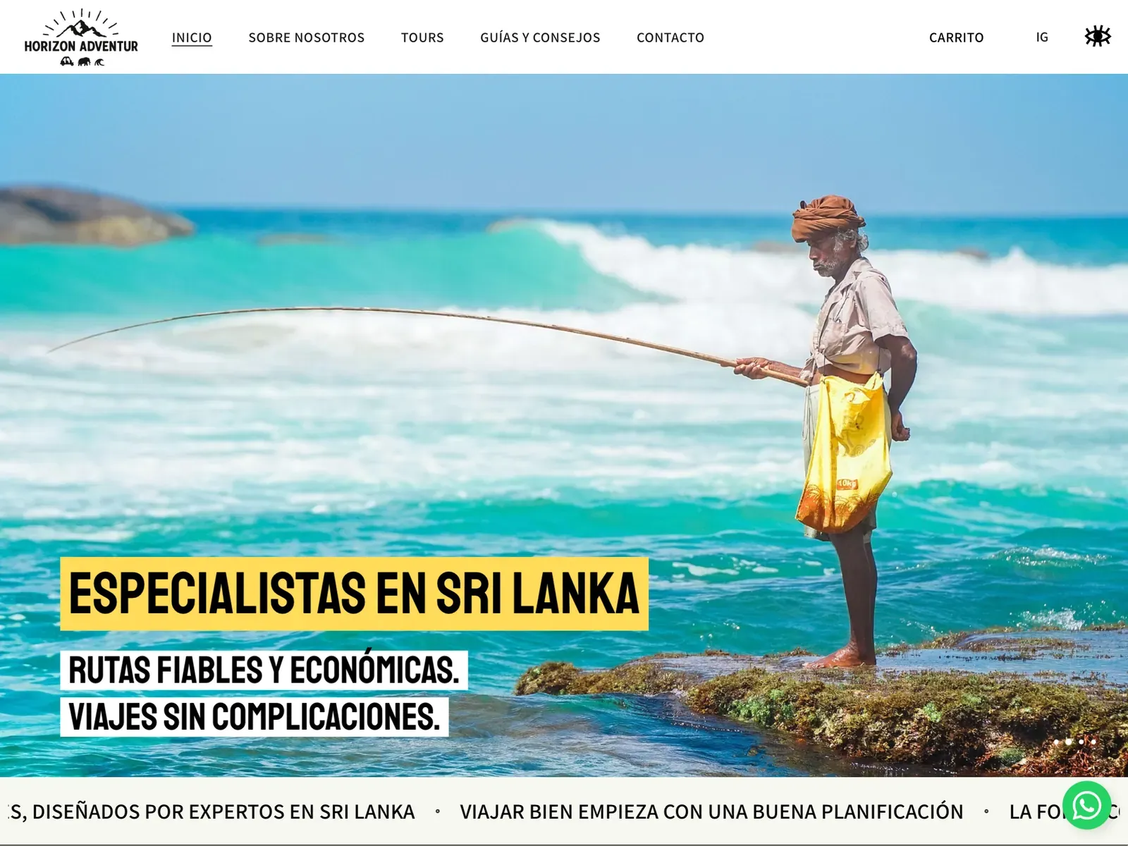 Horizon Adventur, web con diseño a medida hecha en SITESETTO
