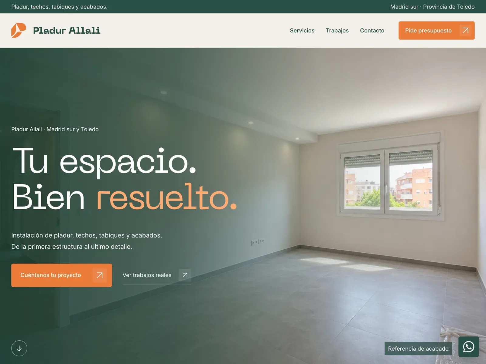 Pladur Allali, web con diseño a medida hecha en SITESETTO