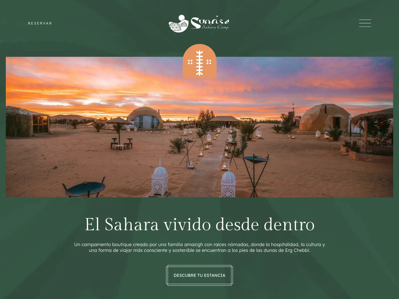 Sunrise Sahara Camp, web con diseño a medida hecha en SITESETTO