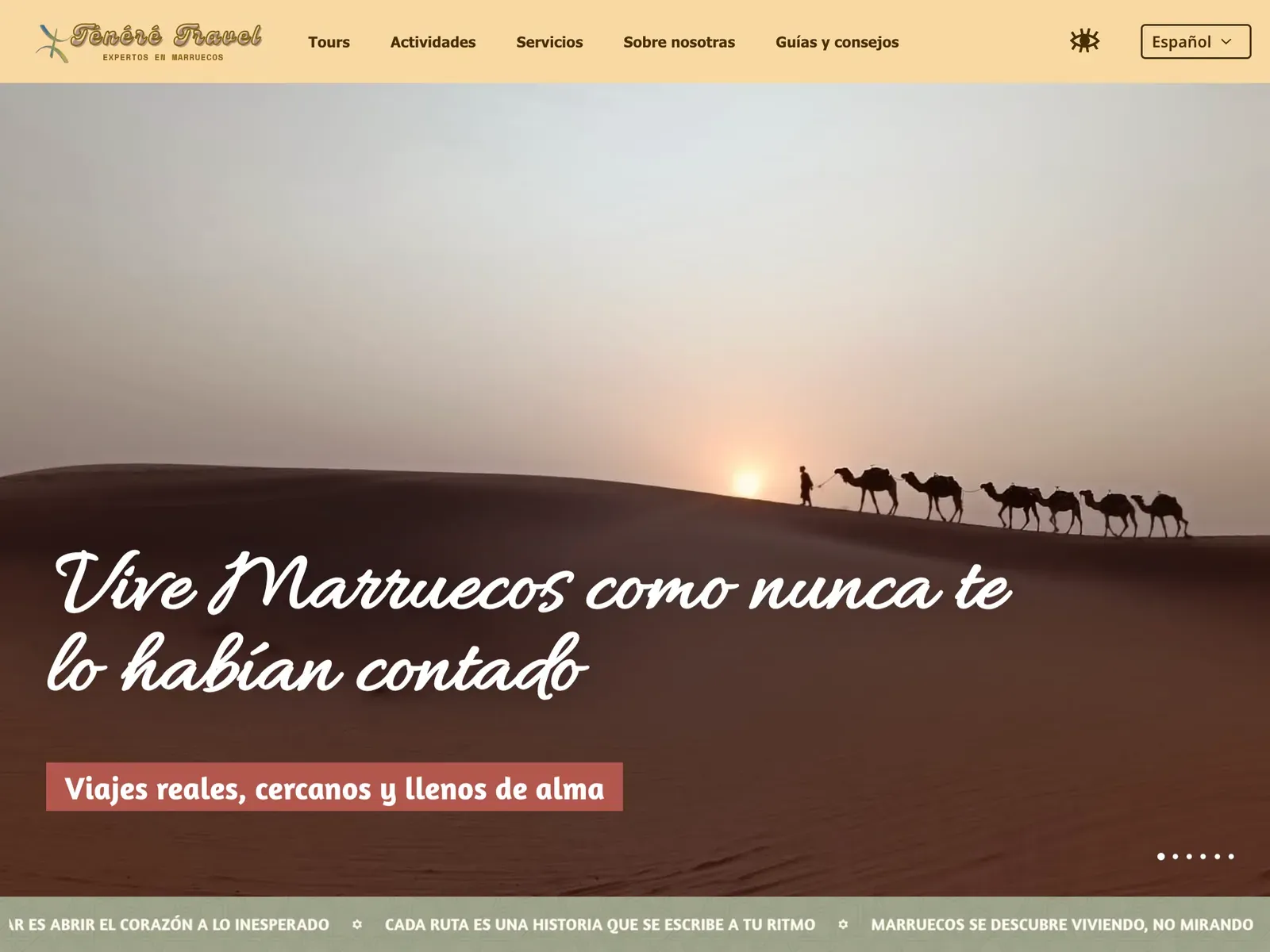 Tenéré Travel, web con diseño a medida hecha en SITESETTO